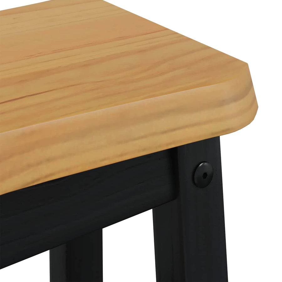 Barkruk EKAI 2 pcs Zwart 40 x 29 x 45,5 cm Massief grenenhout