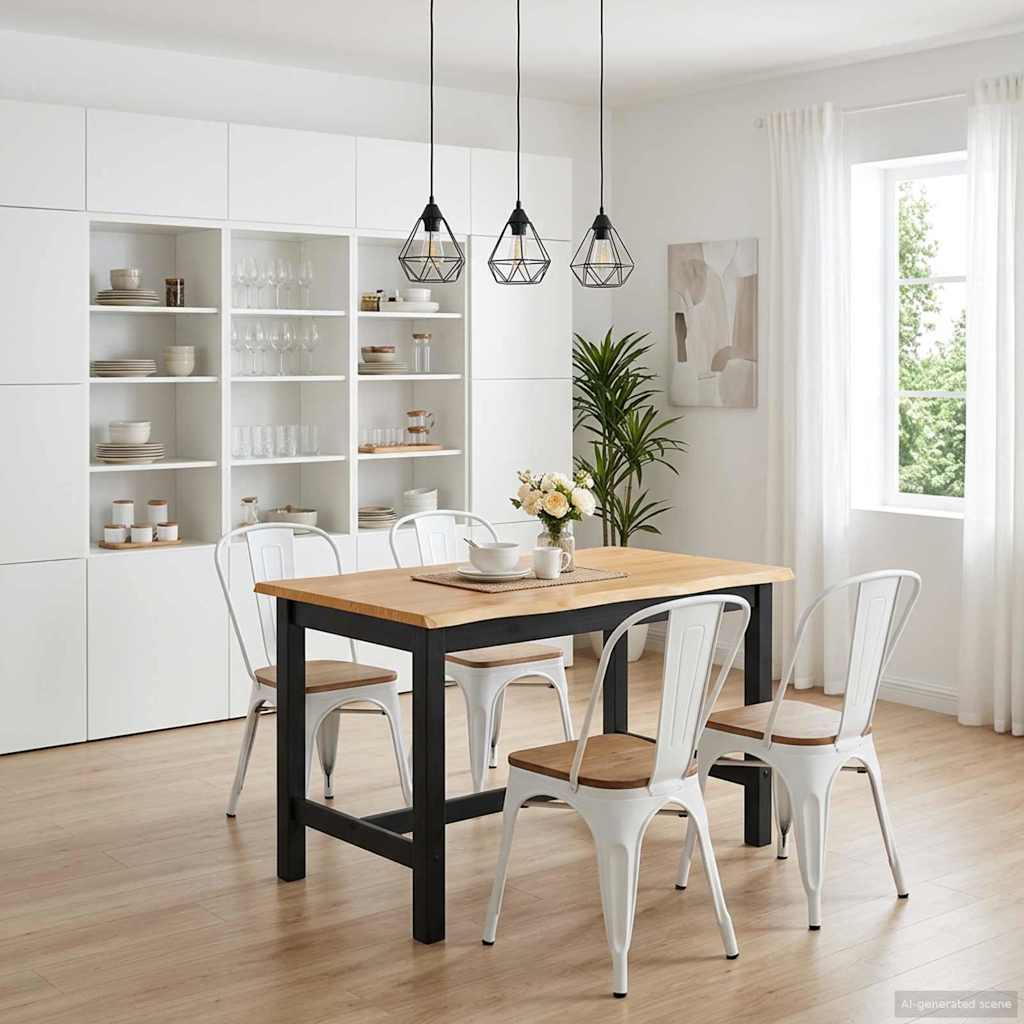 Hoge bartafel EKAI Zwart 112 x 70 x 91 cm Massief grenenhout