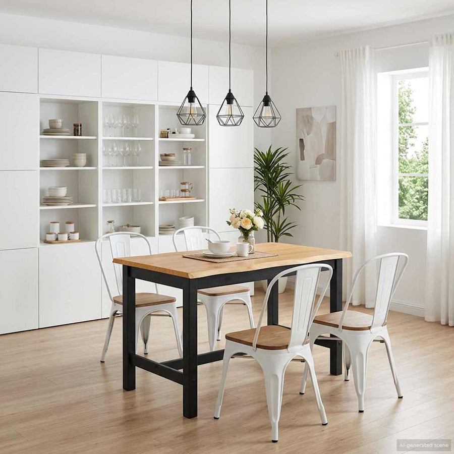 Hoge bartafel EKAI Zwart 112 x 70 x 91 cm Massief grenenhout