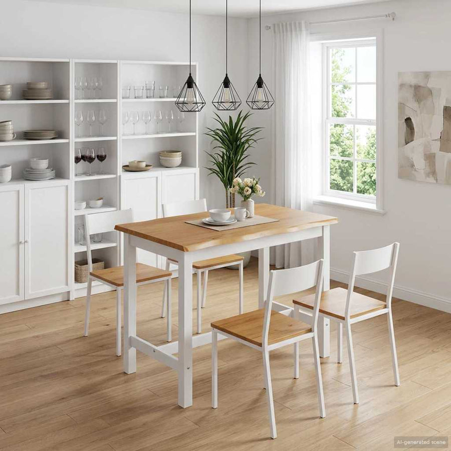 Hoge bartafel EKAI Wit 112 x 70 x 91 cm Massief grenenhout