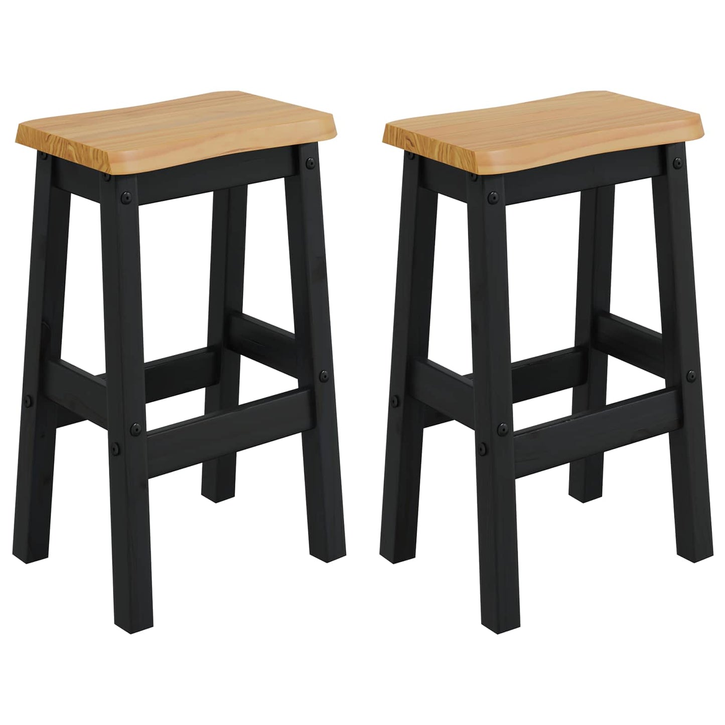 Hoge Barkruk EKAI 2 pcs Zwart 40 x 29 x 63 cm