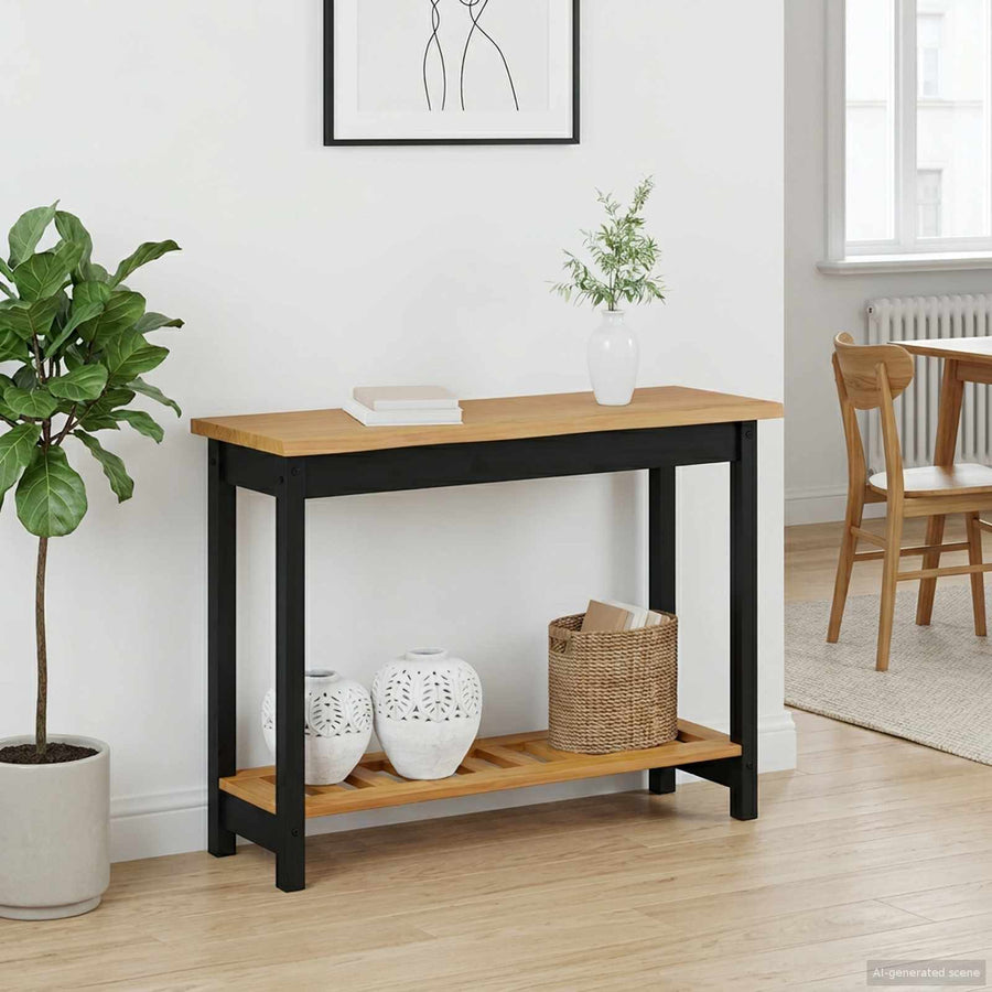 Wandtafel EKAI Zwart 112 x 35 x 76 cm Massief grenenhout