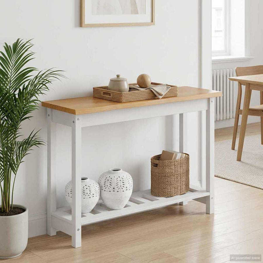 Wandtafel EKAI Wit 112 x 35 x 76 cm Massief grenenhout