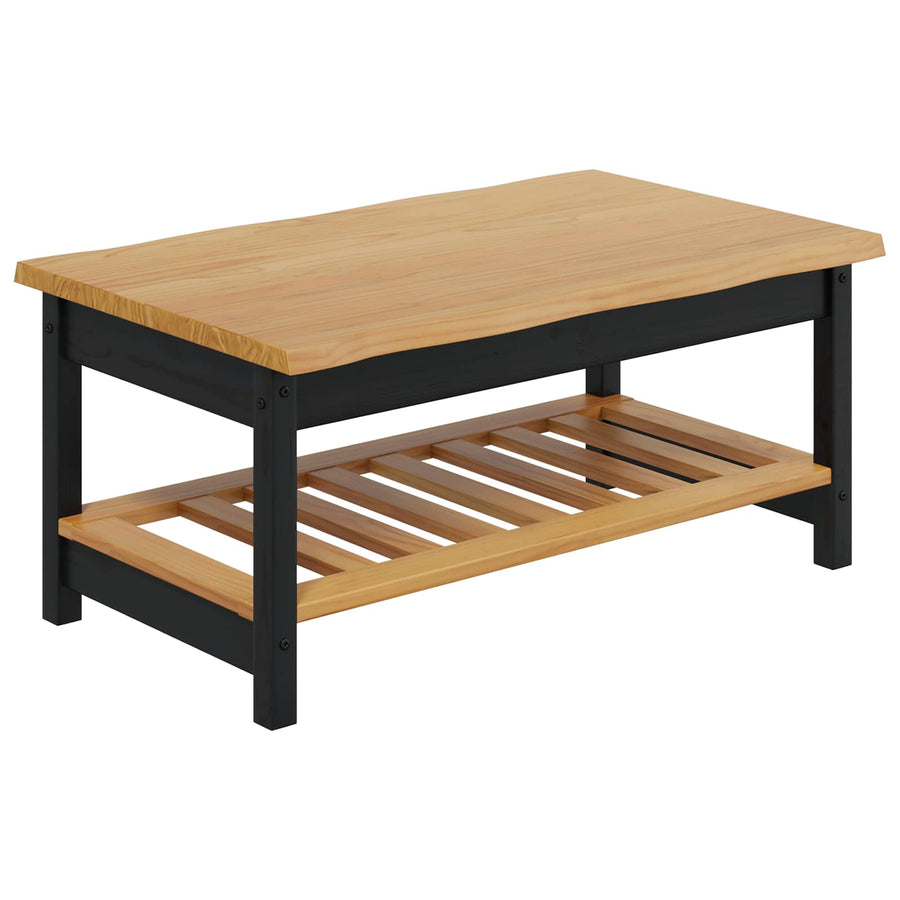 Salontafel EKAI Zwart 100 x 60 x 45,5 cm Massief grenenhout