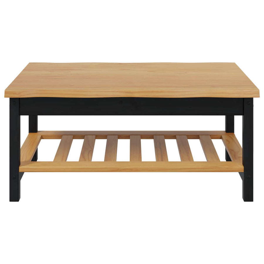 Salontafel EKAI Zwart 100 x 60 x 45,5 cm Massief grenenhout