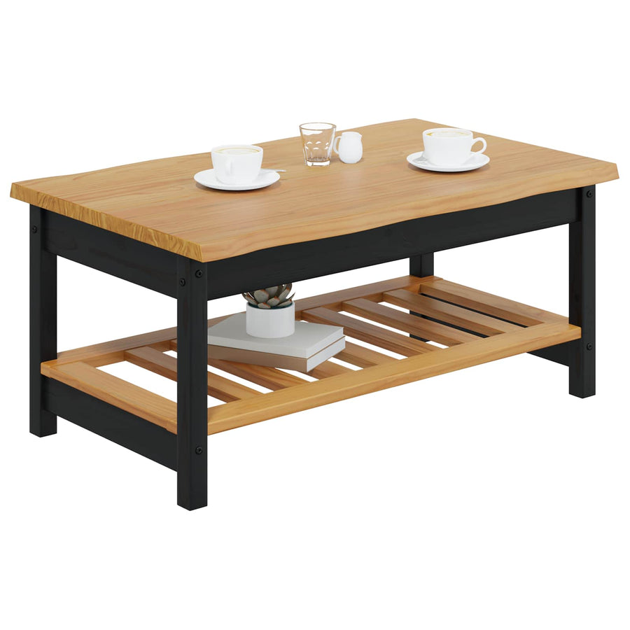 Salontafel EKAI Zwart 100 x 60 x 45,5 cm Massief grenenhout