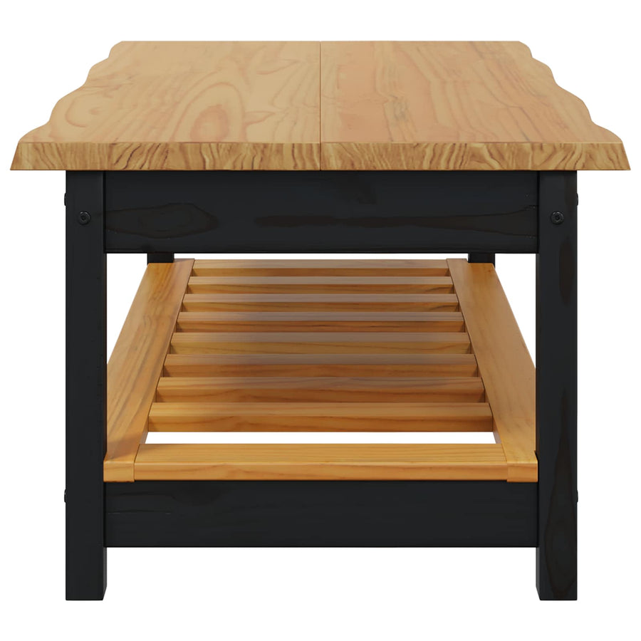 Salontafel EKAI Zwart 100 x 60 x 45,5 cm Massief grenenhout