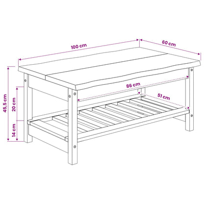 Salontafel EKAI Zwart 100 x 60 x 45,5 cm Massief grenenhout