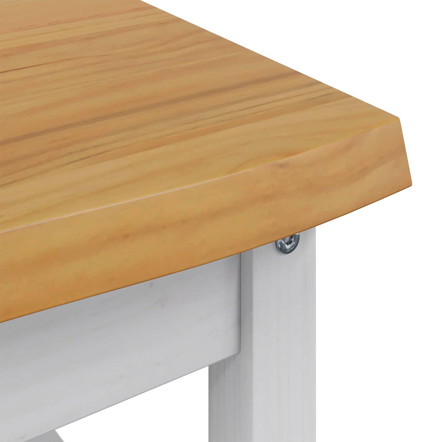 Salontafel EKAI Wit 100 x 60 x 45,5 cm Massief grenenhout