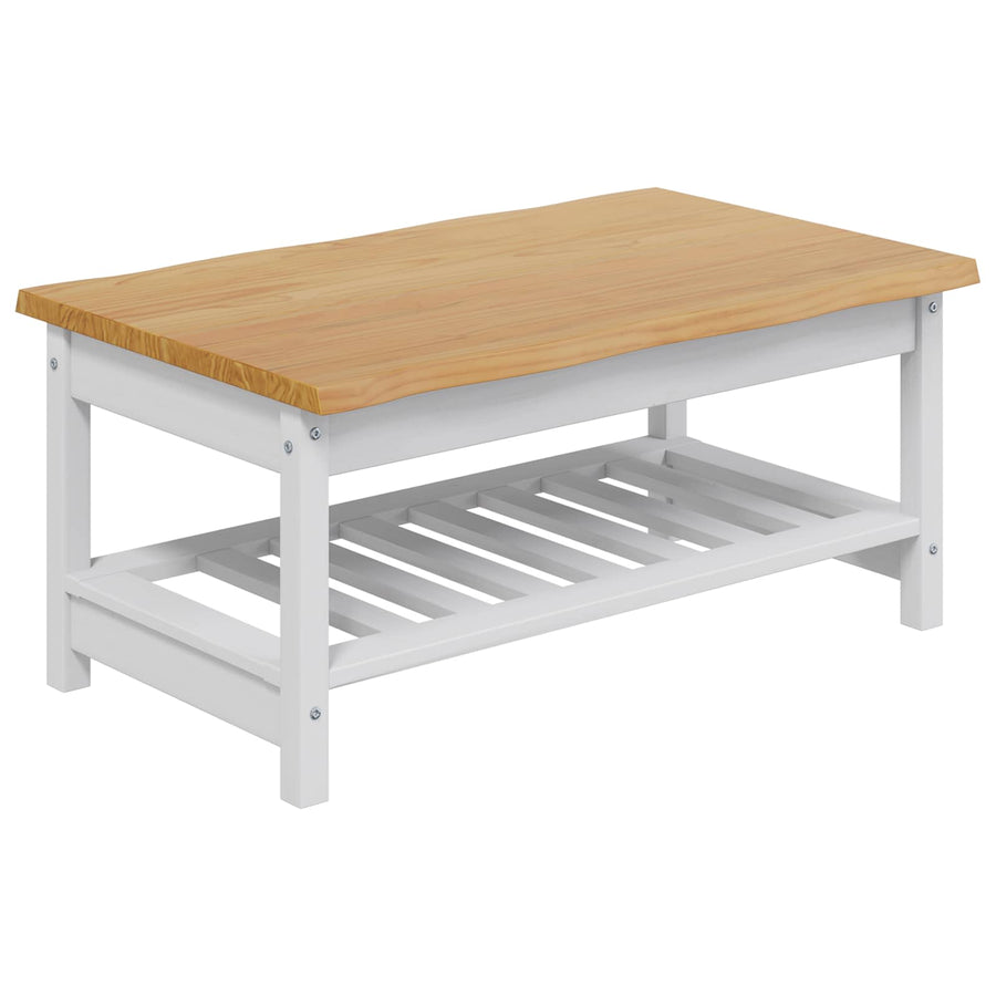 Salontafel EKAI Wit 100 x 60 x 45,5 cm Massief grenenhout