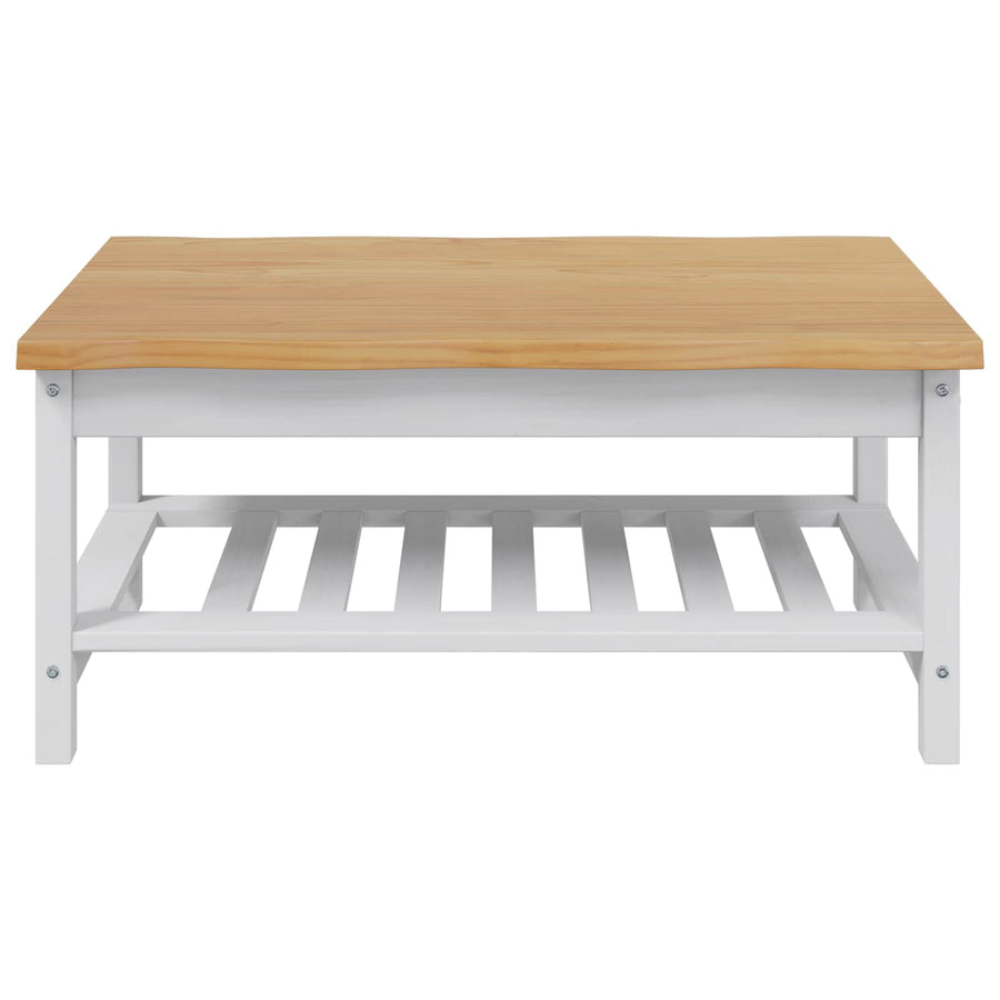 Salontafel EKAI Wit 100 x 60 x 45,5 cm Massief grenenhout