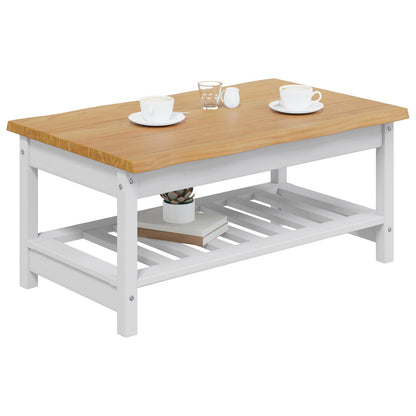 Salontafel EKAI Wit 100 x 60 x 45,5 cm Massief grenenhout