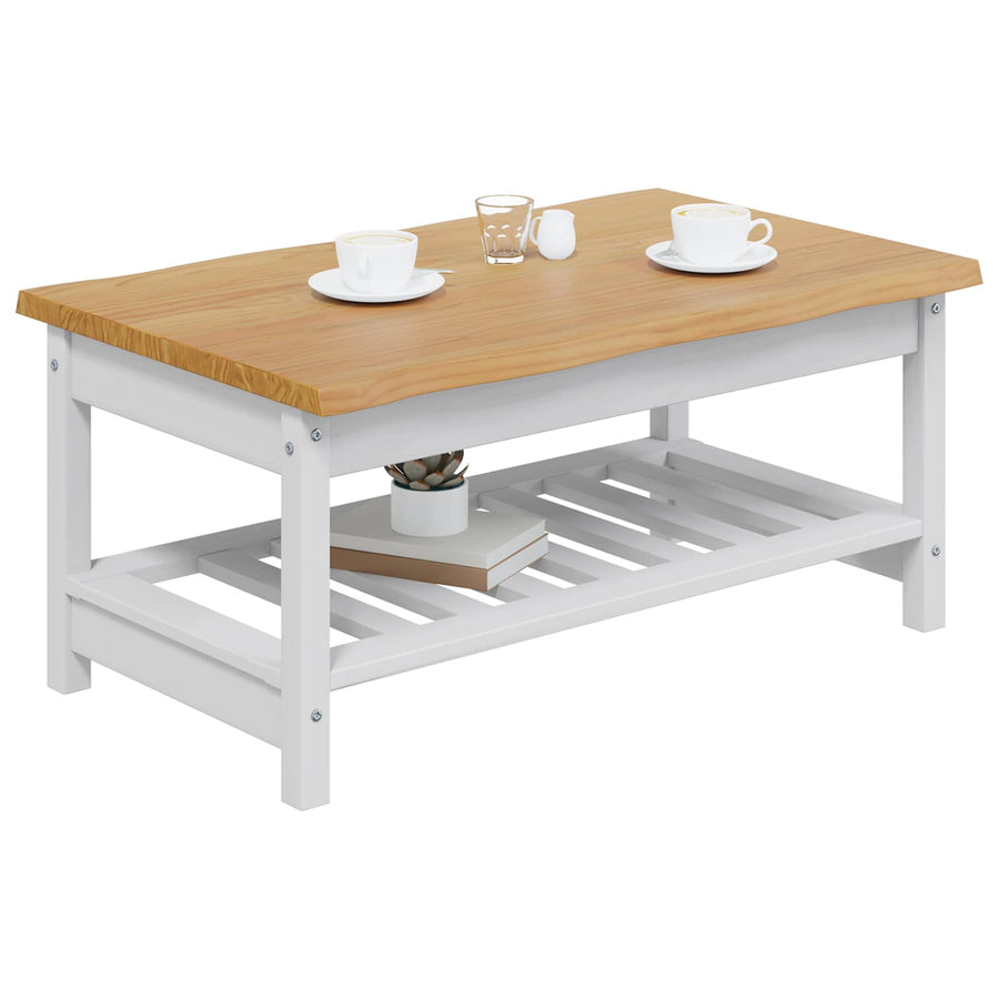Salontafel EKAI Wit 100 x 60 x 45,5 cm Massief grenenhout
