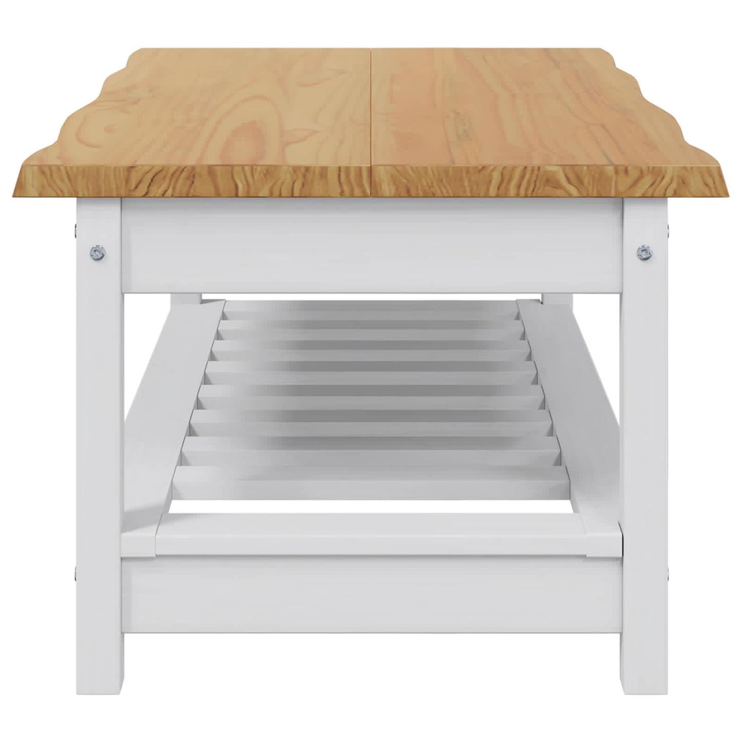 Salontafel EKAI Wit 100 x 60 x 45,5 cm Massief grenenhout