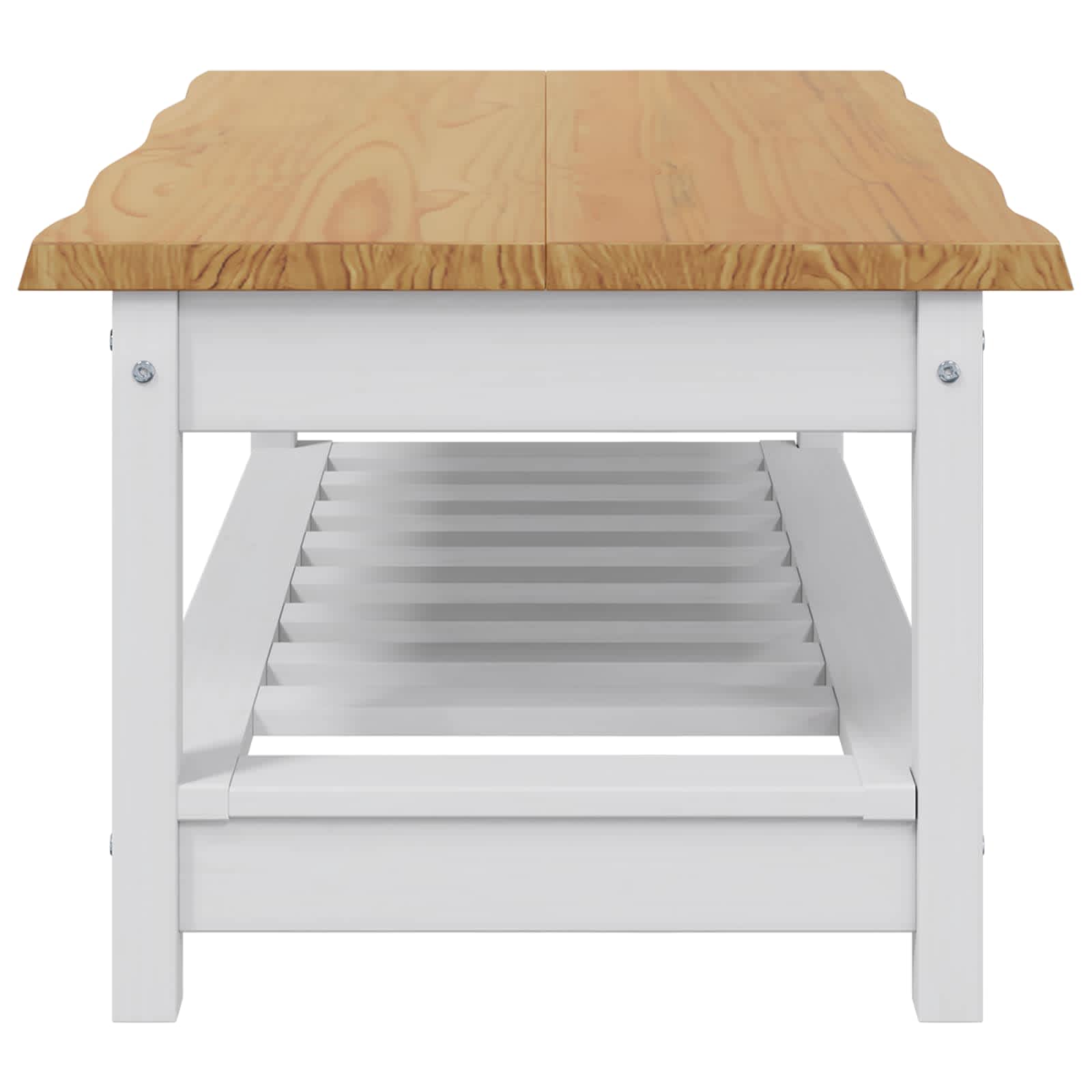 Salontafel EKAI Wit 100 x 60 x 45,5 cm Massief grenenhout
