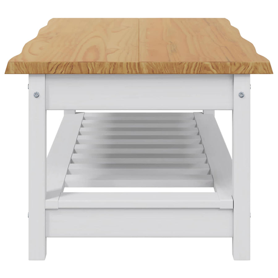 Salontafel EKAI Wit 100 x 60 x 45,5 cm Massief grenenhout