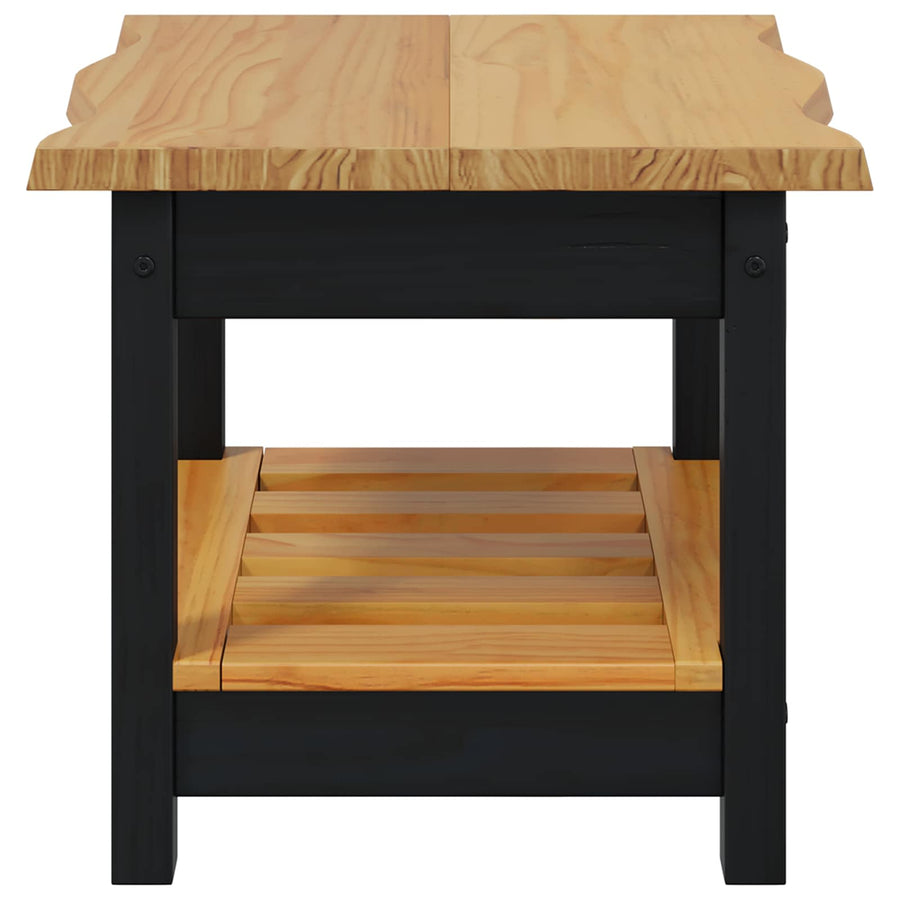 Bijzettafel EKAI Zwart 50 x 50 x 45,5 cm Massief grenenhout
