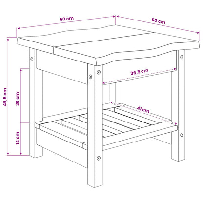 Bijzettafel EKAI Zwart 50 x 50 x 45,5 cm Massief grenenhout