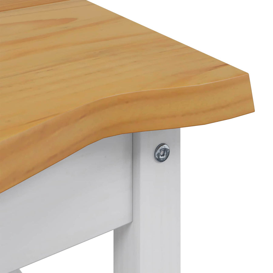 Bijzettafel EKAI Wit 50 x 50 x 45,5 cm Massief grenenhout