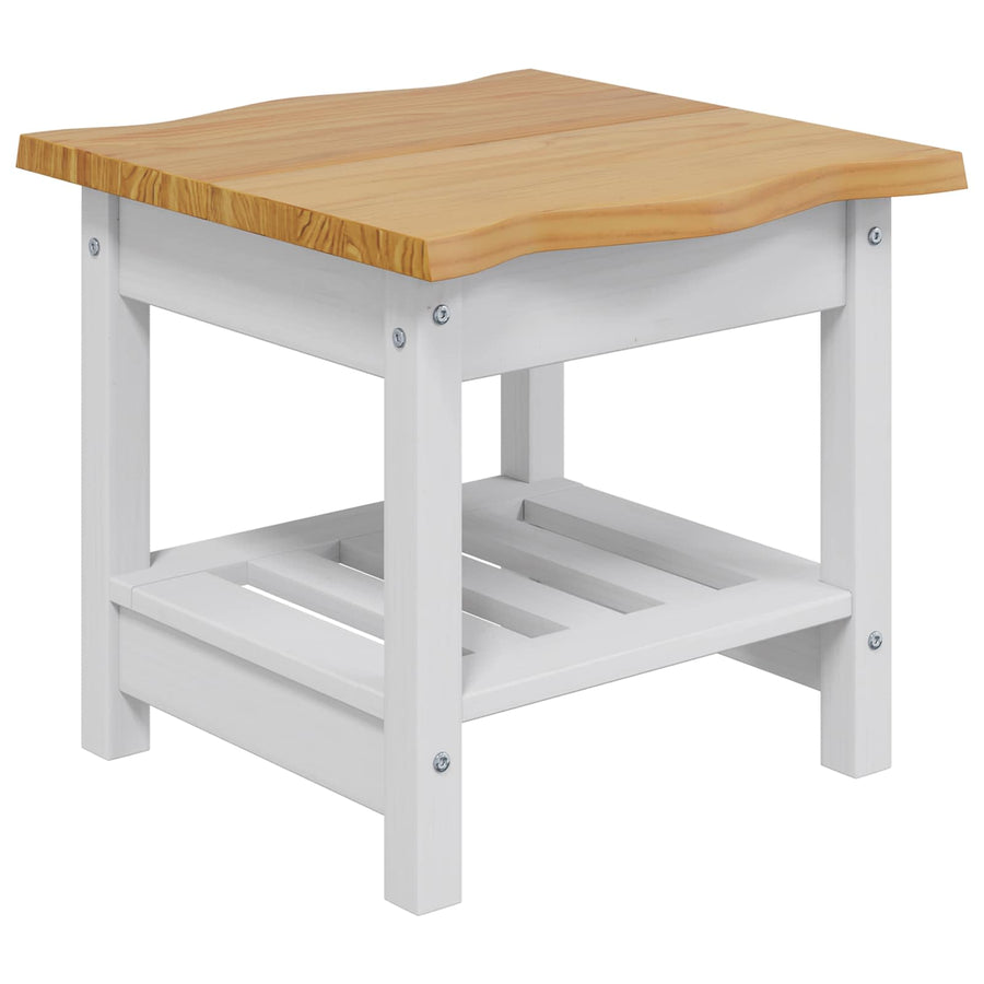 Bijzettafel EKAI Wit 50 x 50 x 45,5 cm Massief grenenhout