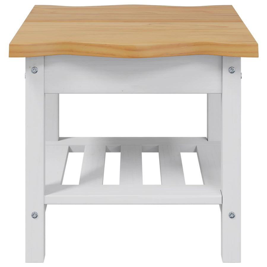 Bijzettafel EKAI Wit 50 x 50 x 45,5 cm Massief grenenhout