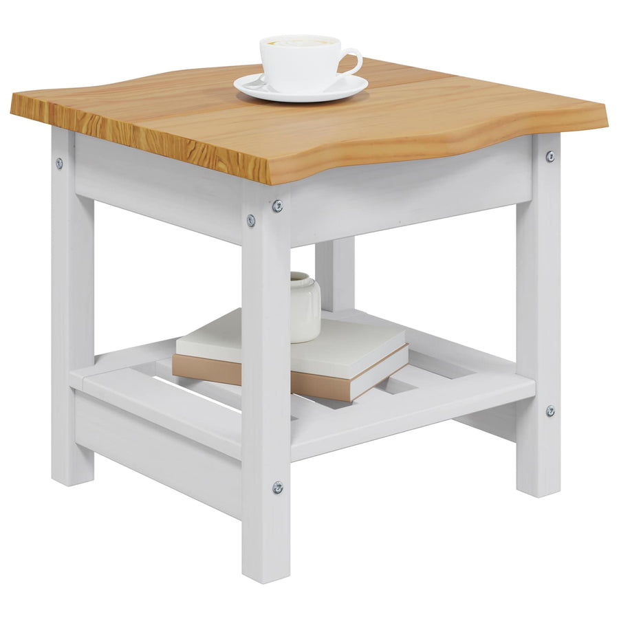 Bijzettafel EKAI Wit 50 x 50 x 45,5 cm Massief grenenhout