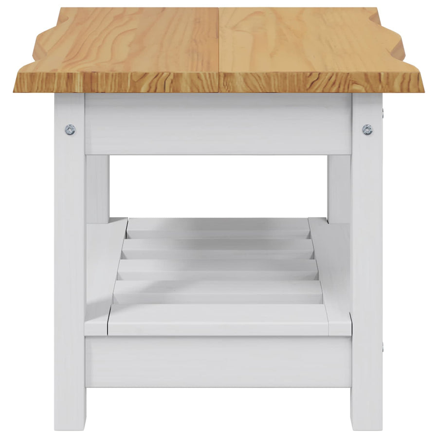 Bijzettafel EKAI Wit 50 x 50 x 45,5 cm Massief grenenhout
