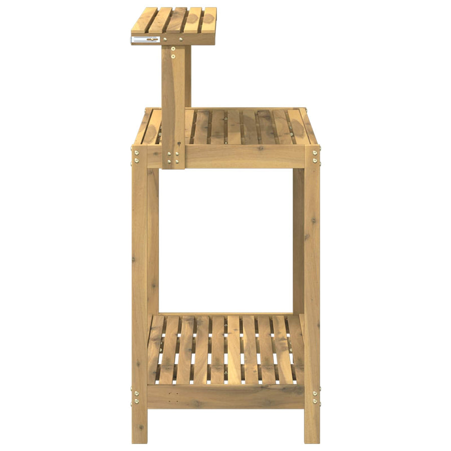 Buiten pottingbank 86,5 x 48,5 x 106 cm Massief Acaciahout Wit