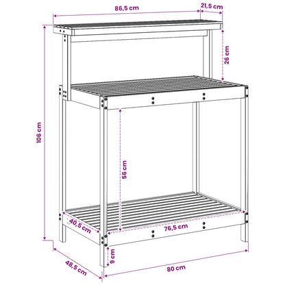 Buiten pottingbank 86,5 x 48,5 x 106 cm Massief Acaciahout Wit