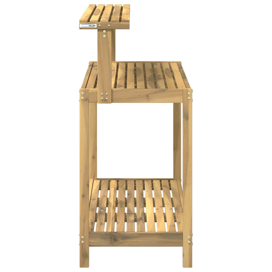 Buiten pottingbank 111,5 x 48,5 x 107 cm Massief Acaciahout Wit