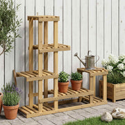 Plantenstandaard massief acaciahout wit 93,5x25x91,5 cm