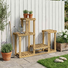 Plantenstandaard Wit 90 x 25 x 73 cm Massief Acaciahout