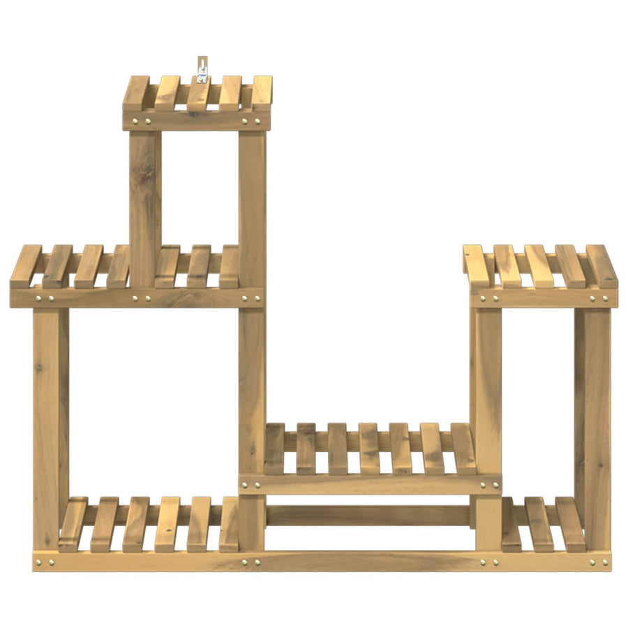 Plantenstandaard Wit 90 x 25 x 73 cm Massief Acaciahout