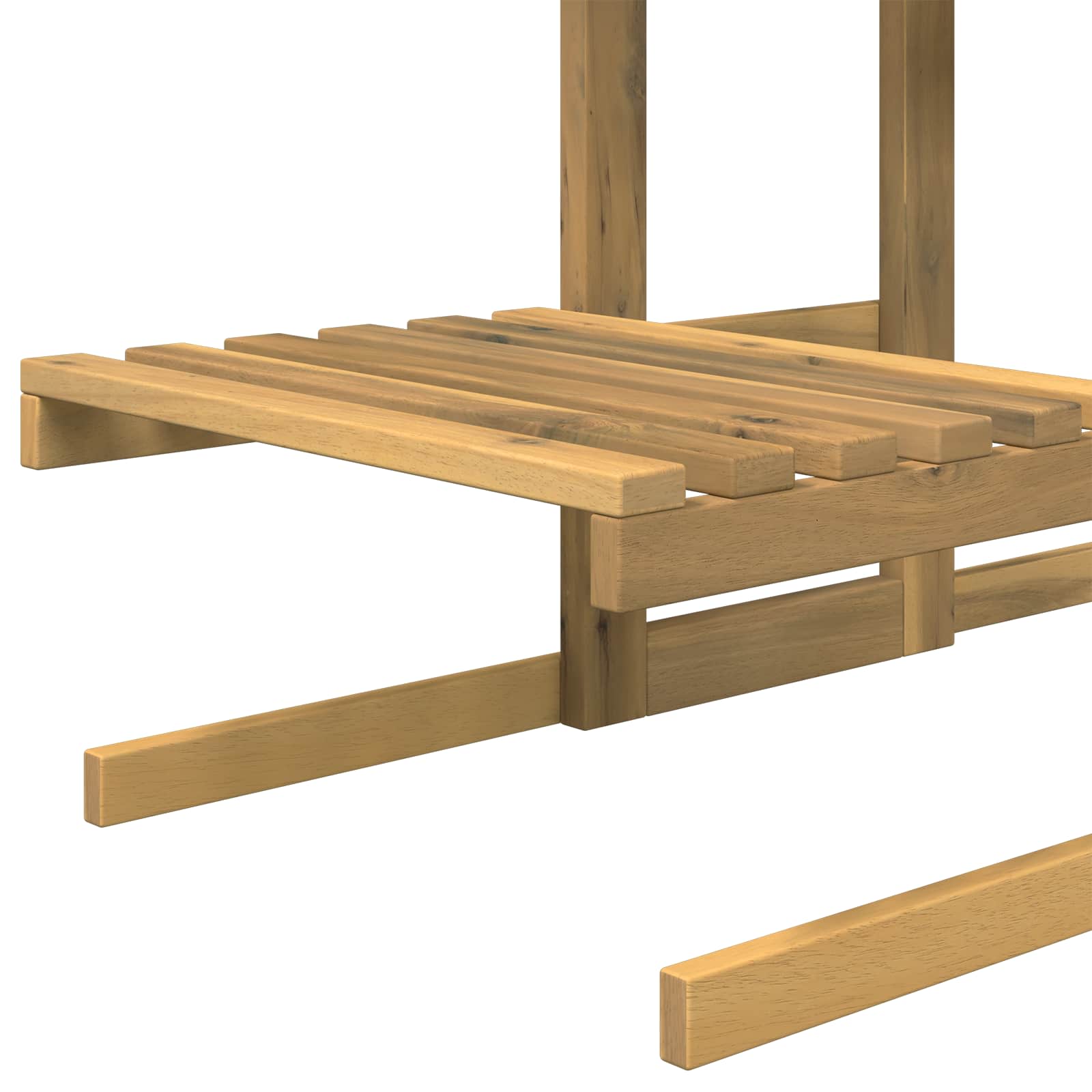 Plantenstandaard Wit 82 x 36 x 60 cm Massief Acaciahout