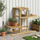 Plantenstandaard Wit 82 x 36 x 60 cm Massief Acaciahout