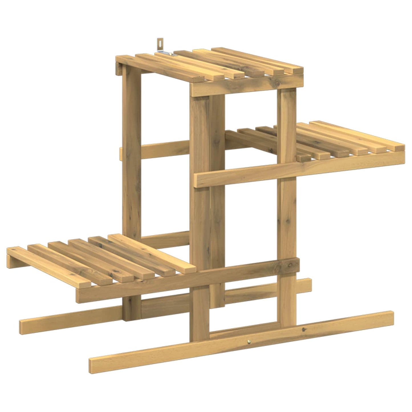 Plantenstandaard Wit 82 x 36 x 60 cm Massief Acaciahout