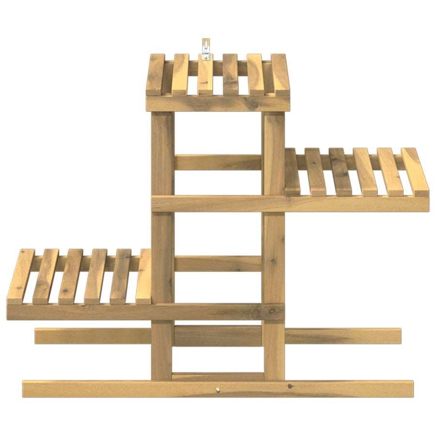 Plantenstandaard Wit 82 x 36 x 60 cm Massief Acaciahout