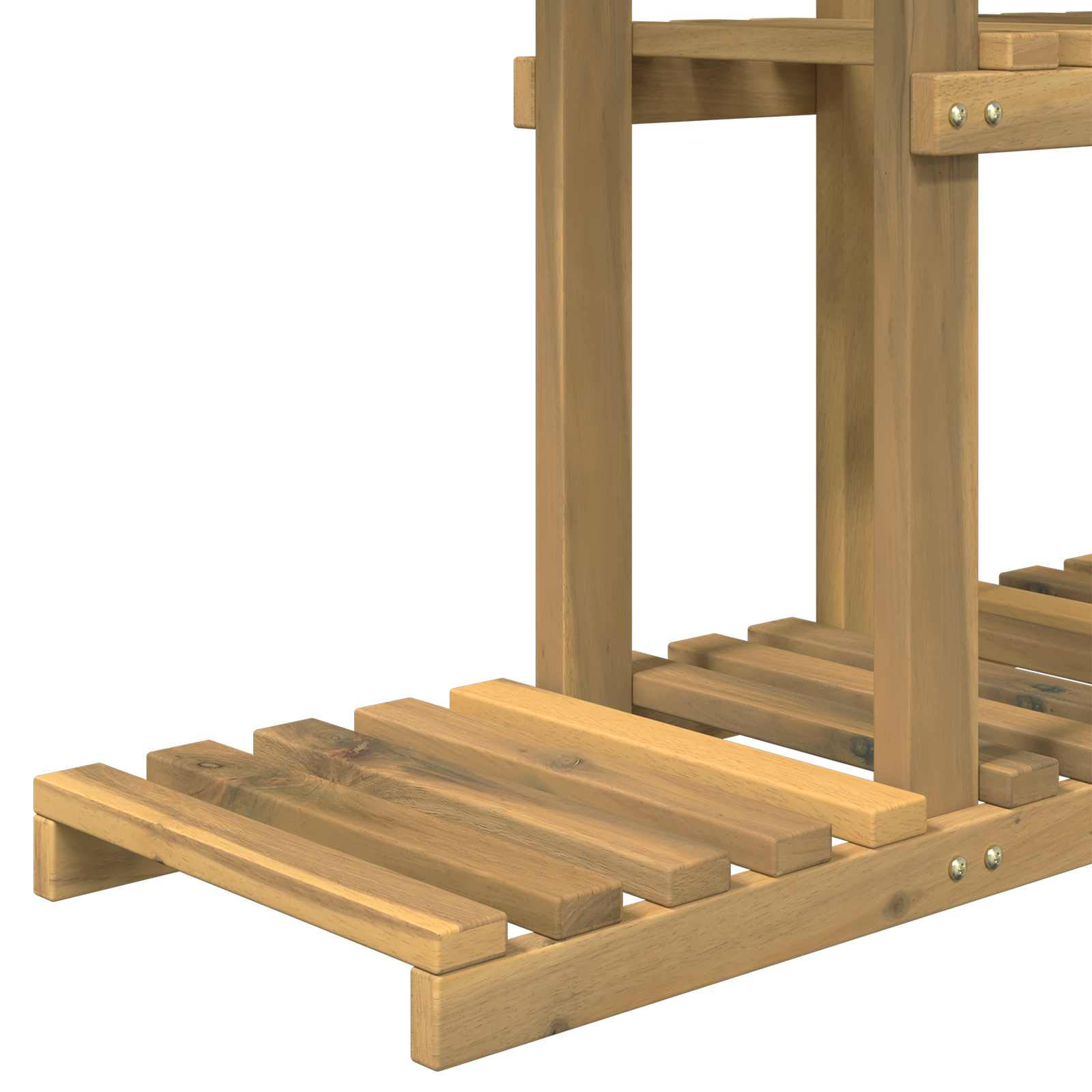Plantenstandaard Wit 68 x 23,5 x 140 cm Massief Acaciahout
