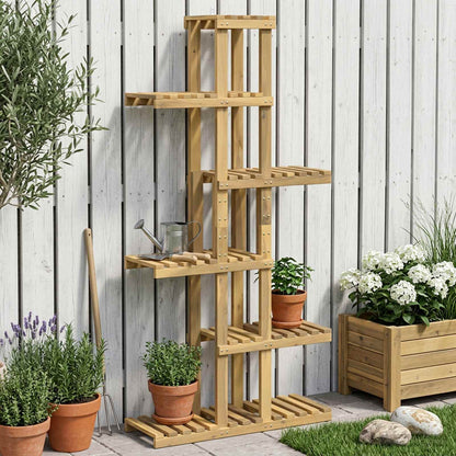 Plantenstandaard Wit 68 x 23,5 x 140 cm Massief Acaciahout