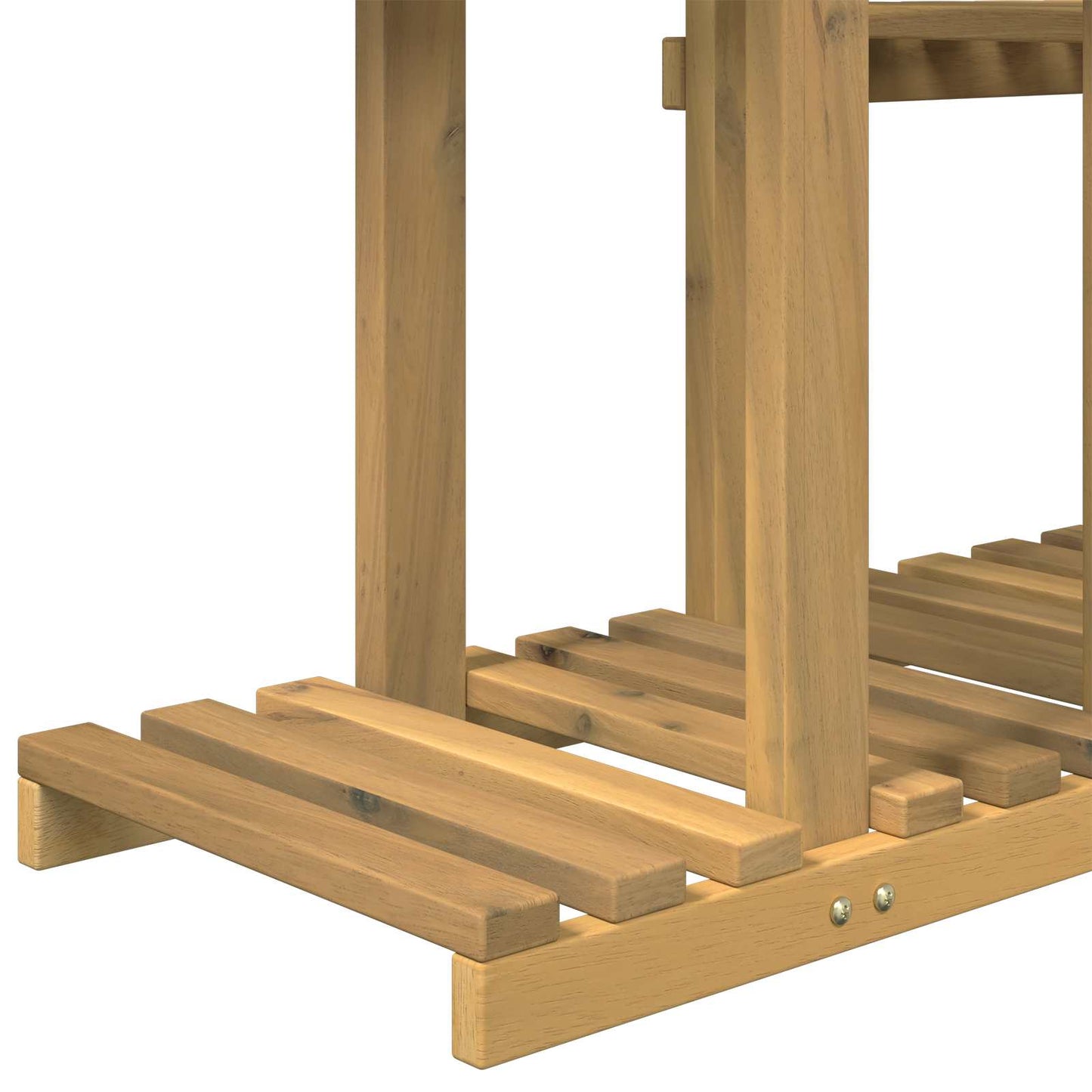 Plantenstandaard Wit 123 x 25 x 78,5 cm Massief Acaciahout