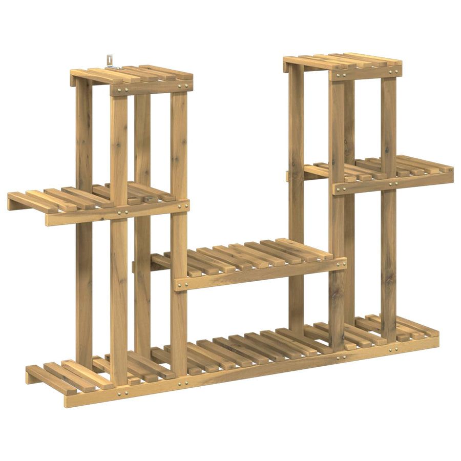 Plantenstandaard Wit 123 x 25 x 78,5 cm Massief Acaciahout