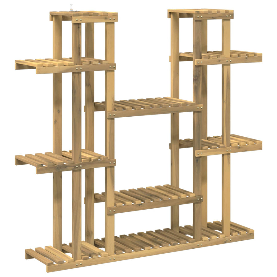 Plantenstandaard Wit 123 x 25 x 114,5 cm Massief Acaciahout