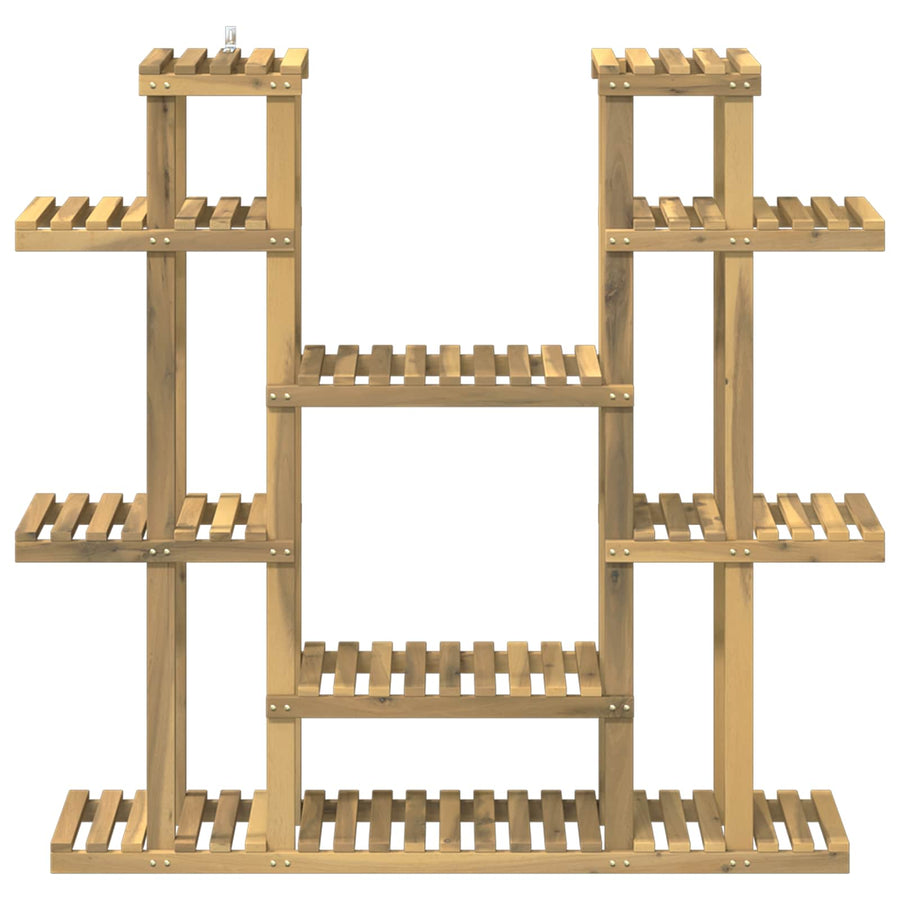 Plantenstandaard Wit 123 x 25 x 114,5 cm Massief Acaciahout