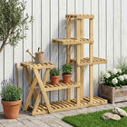 Plantenstandaard Wit 95 x 25 x 101,5 cm Massief Acaciahout