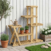 Plantenstandaard massief acaciahout 95x25x101,5 cm wit