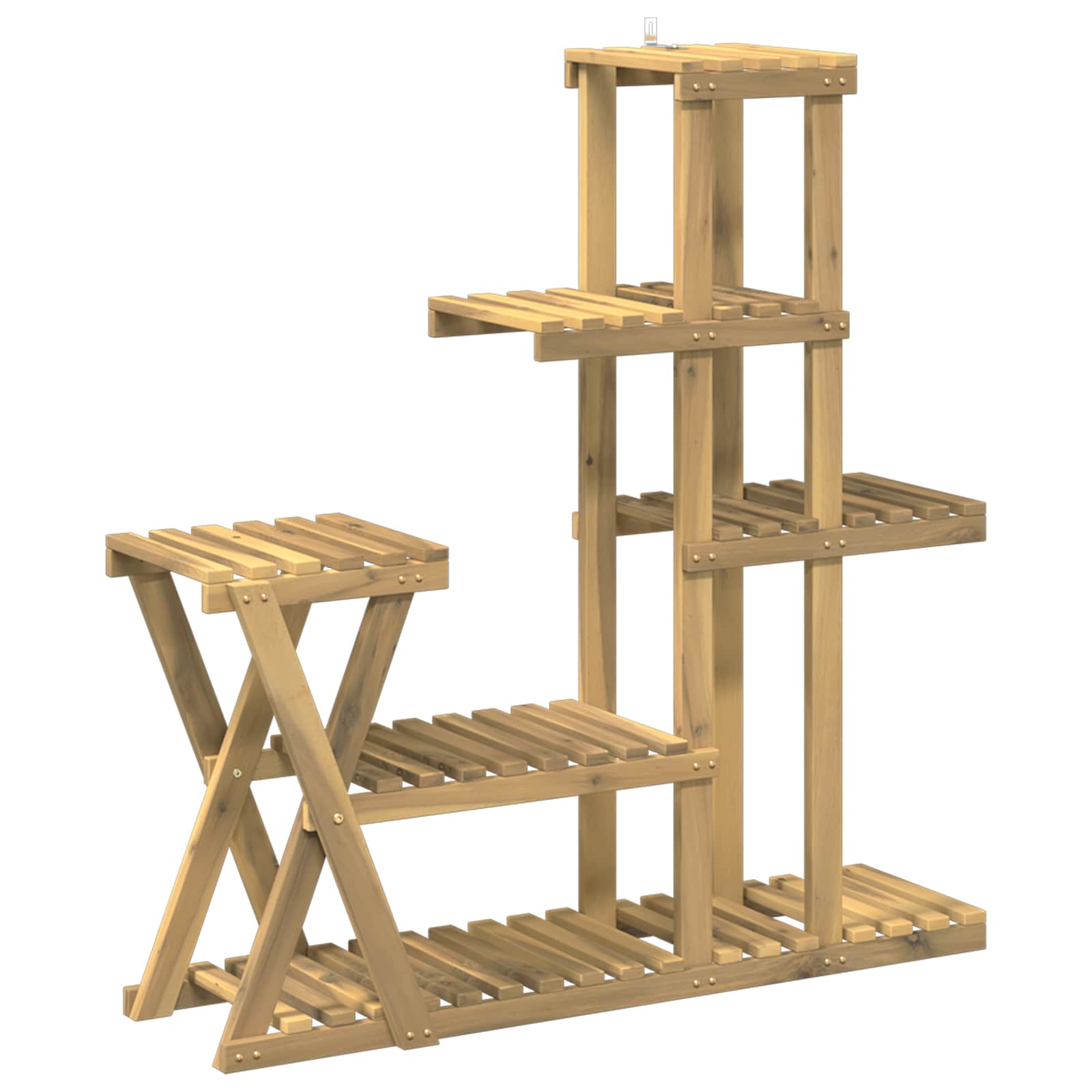 Plantenstandaard Wit 95 x 25 x 101,5 cm Massief Acaciahout
