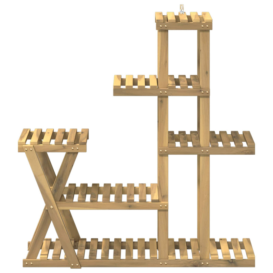 Plantenstandaard Wit 95 x 25 x 101,5 cm Massief Acaciahout