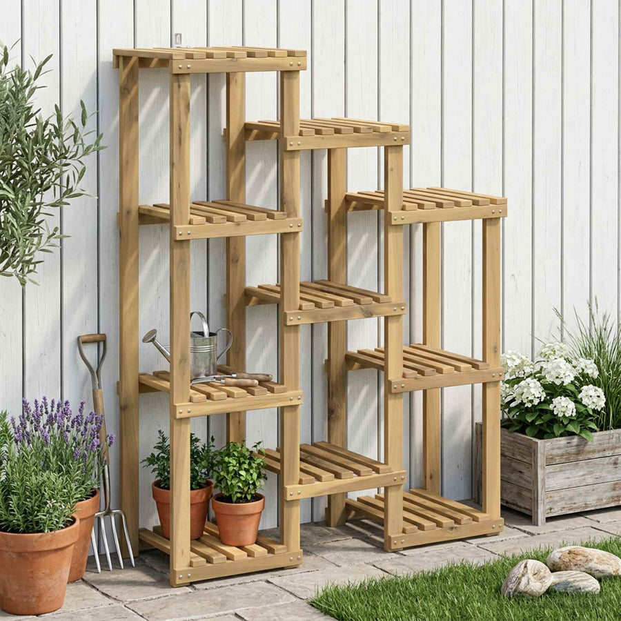 Plantenstandaard Wit 85 x 30 x 114,5 cm Massief Acaciahout