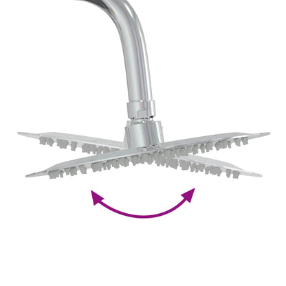 Buitendouche 217 cm Massief Acacia Hout en Roestvrijstaal Wit