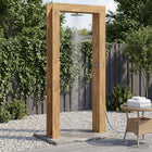 Buitendouche 226 cm acaciahout roestvrij staal wit